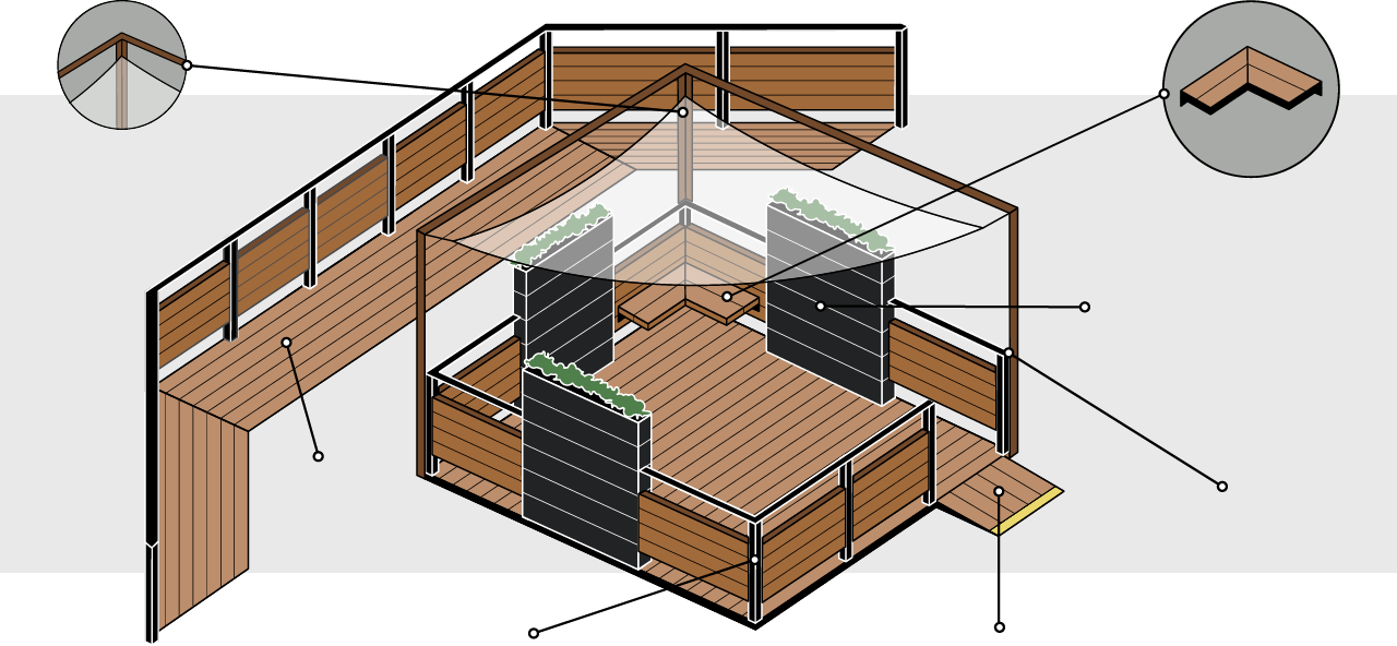 vector illustration of a pop up street patio